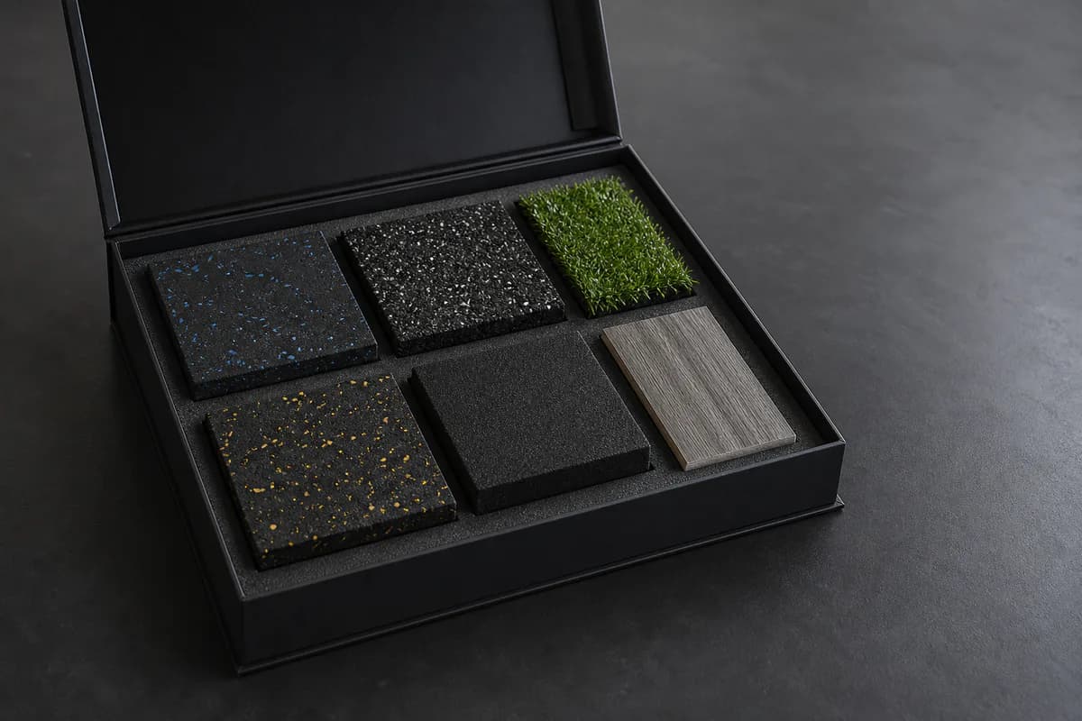 Unbranded gym flooring material sample kit